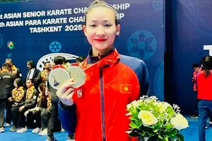 Võ sĩ karate Hoàng Thị Mỹ Tâm không thể dự ASIAD 20 do đang hồi phục sau phẫu thuật chấn thương (Ảnh: M.TÂM)