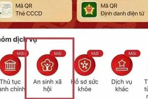 Tài khoản An sinh xã hội trên ứng dụng VNeID. Ảnh chụp màn hình