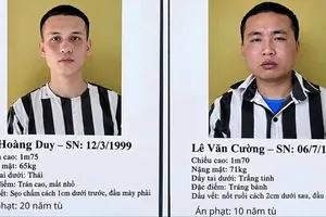 Hai phạm nhân Võ Hoàng Duy và Lê Văn Cường đã bị bắt