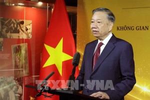 党中央总书记、国家主席苏林出席“越俄文化遗产与文化交流空间”启动仪式并发表讲话。图自越通社