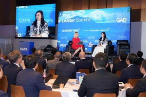 越捷航空集团董事会副主席、副总经理兼首席财务長（CFO）胡玉燕芳女士在会上分享发展混合型航空模式。