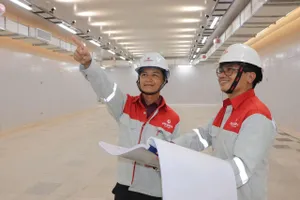 Hầm đi bộ số 3 ở Bãi Sau hoàn thành vượt tiến độ