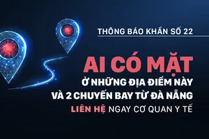 Ai có mặt ở những địa điểm này và 2 chuyến bay từ Đà Nẵng, liên hệ ngay cơ quan y tế