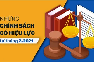 Những chính sách có hiệu lực từ tháng 2-2021