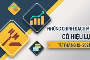 Những chính sách mới, có hiệu lực từ tháng 12-2021