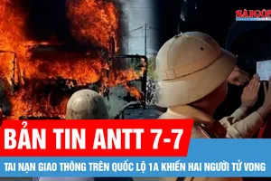 Bản tin ANTT 7-7: Va chạm mạnh, xe tải và xe máy bốc cháy | Tài xế bị tước bằng lái vẫn lái xe giường nằm chở hàng chục khách
