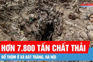 Hơn 7.800 tấn chất thải rắn đổ trộm ở xã Bát Tràng, Hà Nội