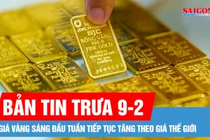 Bản tin trưa 9-2: Giá vàng sáng đầu tuần tiếp tục tăng theo giá thế giới