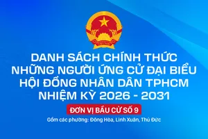 Danh sách chính thức những người ứng cử đại biểu HĐND TPHCM nhiệm kỳ 2026 - 2031 - Đơn vị bầu cử số 9