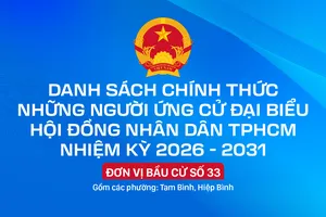 Danh sách chính thức những người ứng cử đại biểu HĐND TPHCM nhiệm kỳ 2026 - 2031 - Đơn vị bầu cử số 33