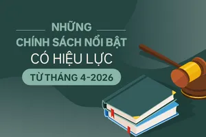 Những chính sách nổi bật, có hiệu lực từ tháng 4-2026