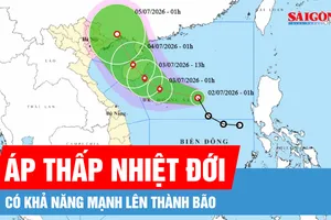 Áp thấp nhiệt đới trên Biển Đông có khả năng mạnh lên thành bão 