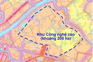 芹苴高科技园区拟建位置示意图。芹苴市人委会供图