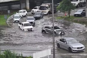 2026年9月26日，泰国首都曼谷因强降雨出现严重内涝。图：新华社/越通社发