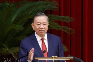 苏林总书记、国家主席发表讲话。图自越通社