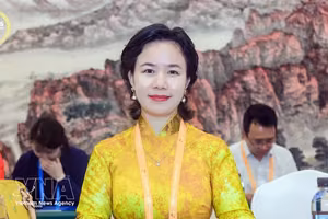 中国越南企业协会主席潘氏茶眉教授。图自越通社