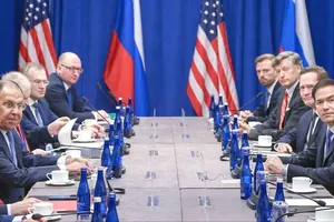 Ngoại trưởng Nga Sergey Lavrov và Ngoại trưởng Mỹ Marco Rubio gặp nhau bên lề Tuần lễ cấp cao của Đại hội đồng Liên hợp quốc lần thứ 81. Ảnh : TASS