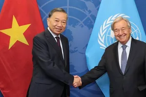 Tổng Bí thư, Chủ tịch nước Tô Lâm và Tổng Thư ký Liên hợp quốc António Guterres. Ảnh : TTXVN