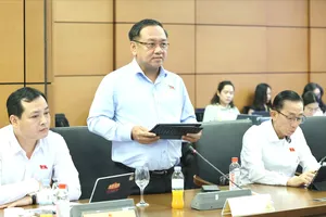 ĐB Nguyễn Thành Trung (TPHCM) phát biểu tại phiên thảo luận tổ sáng 23-10. Ảnh: QUANG PHÚC