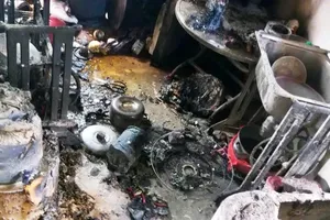 Hiện trường vụ cháy. Ảnh: Công an cung cấp