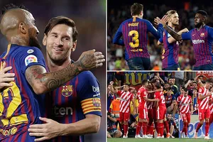 Barcelona - Girona 2-2: Messi, Piqgue ghi bàn, Barca thắng nhọc nhờ công nghệ VAR
