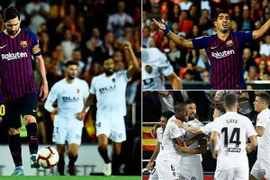 Valencia - Barcelona 1-1: Garay ghi bàn, Messi kịp gỡ hòa, Barca mất ngôi đầu