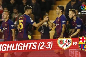 Rayo Vallecano - Barcelona 2-3: Dembele ghi bàn, Suarez lập cú đúp phút 90