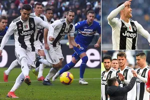 Juventus - Sampdoria 2-1: Ronaldo đưa Juve đào sâu kỷ lục 19 trận bất bại