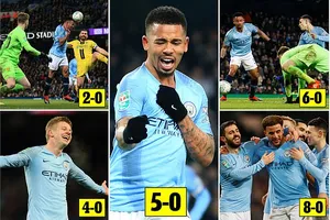 Man City - Burton 9-0: Gabriel Jesus lập poker, De Bruyne, Zinchenko, Foden, Walker, Mahrez góp vui