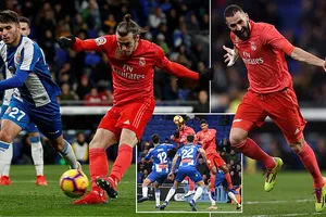 Espanyol - Real Madrid 2-4: Benzema lập cú đúp, Ramos, Gareth Bale ấn định chiến thắng tưng bừng