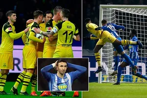 Hertha Berlin - Dortmund 2-3: Kalou lập cú đúp, Delaney, Zagadou, Reus đòi lại ngôi đầu từ Bayern