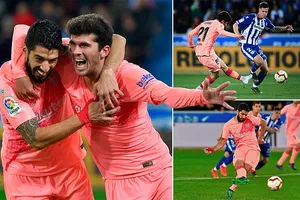 Alaves - Barcelona 0-2: Alena, Suarez lập công, Barca rộng cửa nâng cúp La Liga sớm 