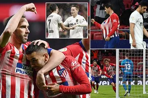 Atletico Madrid - Valencia 3-2: Morata, Griezmann, Correa giúp Simeone ngăn Barca sớm đăng quang