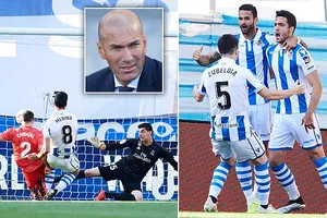 Sociedad - Real Madrid 3-1: Jesus Vallejo nhận thẻ đỏ, Merino, Zaldua, Barrenetxea hạ HLV Zidane