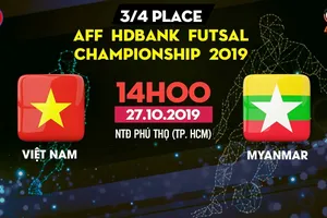 Trực tiếp Việt Nam - Myanmar, AFF HDBank Futsal Championship 2019