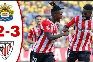 Las Palmas vs Athletic Bilbao 2-3: Inaki Williams 3 lần kiến tạo giúp Sancet, Nico Williams, Paredes tỏa sáng, Jauregizar bị thẻ đỏ