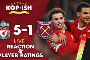 Liverpool vs West Ham 5-1: Quansah bất ngờ phản lưới nhà, Jota, Gakpo đua tài ghi cú đúp, Salah góp công chiến thắng, Alvarez nhận thẻ đỏ