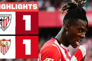 Athletic Bilbao vs Sevilla 1-1: Gomez kiến tạo, Jauregizar phá lưới, Agirrezabala nhận thẻ đỏ, Padilla bất ngờ phản lưới nhà, chia điểm tiếc nuối