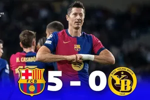 Barcelona vs Young Boys 5-0: Sao Lewandowski lấp lánh cú đúp, Raphinha, Martinez, Camara góp công chiến thắng 5 sao cho Barca
