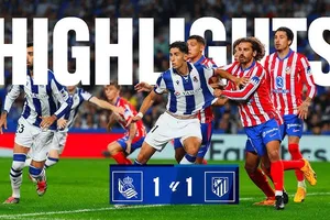Sociedad vs Atletico Madrid 1-1: Griezmann đánh gót điệu nghệ, Alvarez hạ thủ môn Remiro ngay phút thứ 1, Luka Sucic kịp cứu thua