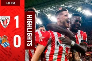 Athletic Bilbao vs Real Sociedad 1-0: Nico WIlliams tạt bóng, Oihan Sancet đánh đầu đẹp mắt ghi bàn duy nhất
