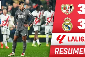 Rayo Vallecano vs Real Madrid 3-3: De Frutos kiến tạo, Lopez bất ngờ mở bàn, Valverde, Bellingham, Rodrygo áp đảo ngược dòng, Mumin, Palazon xuất thần chia điểm Real 