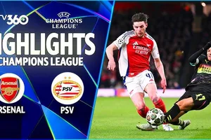 Arsenal vs PSV 2-2 (9-3): Dấu ấn kiến tạo Sterling, Zinchenko, Rice sớm an bài thế trận, Perisic, Driouech lập công, Arsenal tiếp Real ở Tứ kết Champions League