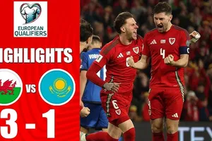 Xứ Wales vs Kazakhstan 3-1: Daniel James khai bàn, Askhat Tagybergen gỡ hòa nhờ chấm penalty, Ben Davies, Rabbi Matondo lần lượt tỏa sáng, giành gọn 3 điểm