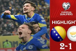 Bosnia-Herzegovina vs QĐ Síp 2-1: Ermedin Demirovic đệm bóng cận thành mở bàn, Ioannis Pittas đánh đầu bồi gỡ hòa, Haris Hajradinovic chớp thời cơ chốt hạ chiến thắng