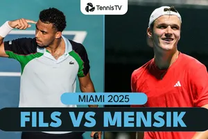 Jakub Mensik vs Arthur Fils 7-6(5), 6-1: Mensik chật vật set đầu, Mensik hạ Fils ở set 2, lần đầu đối đầu Taylor Fritz ở Bán kết Miami Open 2025