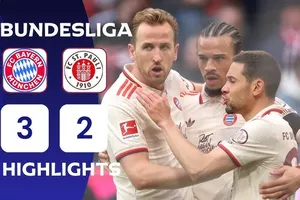 Bayern Munich vs St. Pauli 3-2: Harry Kane tỏa sáng 1 bàn, 1 kiến tạo, Leroy Sane ghi cú đúp, Bayern hơn Leverkusen 6 điểm, tiếp tục củng cố ngôi đầu Bundesliga