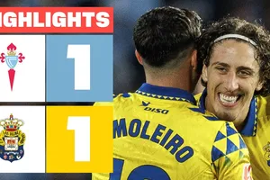 Celta Vigo vs Las Palmas 1-1: Alfonso Gonzalez vẽ siêu phẩm đường cong mở bàn, Alberto Moleiro đệm bóng cứu thua, VAR ngăn Fabio Silva tỏa sáng
