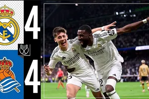 Real Madrid vs Sociedad 4-4 (5-4): Rượt đuổi 120 phút 8 bàn thắng, Barrenetxea, Oyarzabal, Oyarzabal lập công, Endrick, Bellingham, Tchouameni, Rudiger tỏa sáng giành vé chung kết Copa del Rey