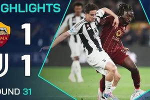 AS Roma vs Juventus 1-1: Manuel Locatelli mở bàn cuối hiệp 1 nhưng Eldor Shomurodov chia điểm, Juve tạm xếp thứ 5, Roma xếp thứ 7 Serie A